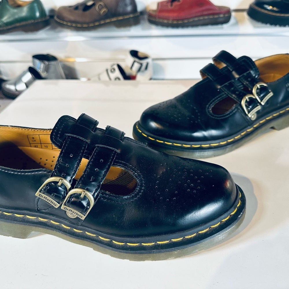Dr. Martens Vintage Black Double Strap Mary Jane Sandal  Shoes